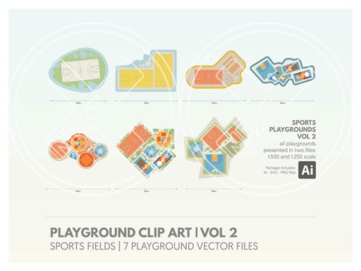 Playground Clipart | VOL 2 Vector Sports Fields | 7 Playground Vector Files | Download Instantly Playground Clip Art for Adobe Illustrator - Etsy New Zealand