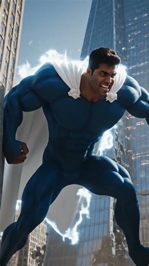 a superhero stopping a building#superman