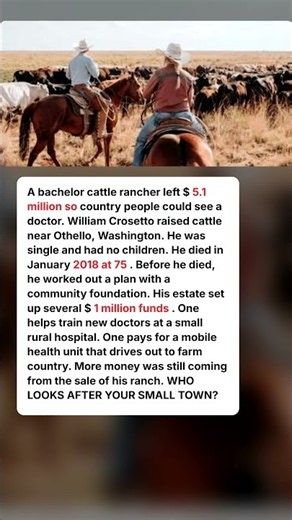 A Bachelor Rancher. $5 Million for Rural Care