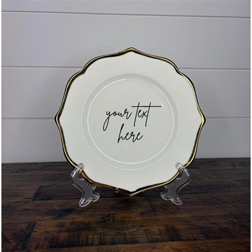 Customizable Vintage Wedding Cake Slice Serving Plate - Gold Trim - Etsy