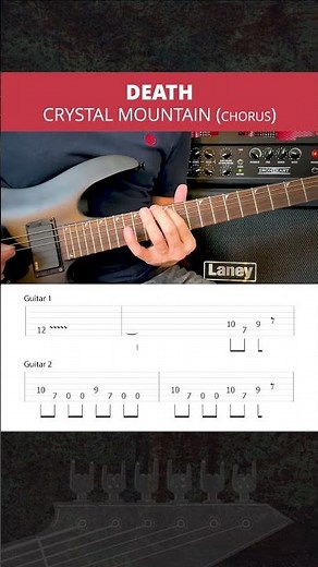 Crystal Mountain chorus - Death - guitar tutorial with Tabs!