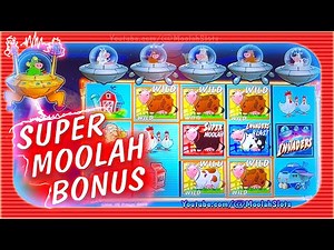 SUPER MOOLAH! LET'S BONUS AGAIN!!! - Invaders Attack From the Planet Moolah CASINO SLOTS