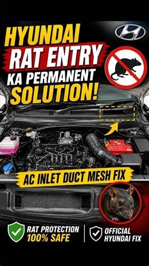 🚗🐀 Hyundai Cars me Rat Entry ka Permanent Solution!AC Inlet Duct Mesh Fix 🔥#Hyundai #CarCare #Rat