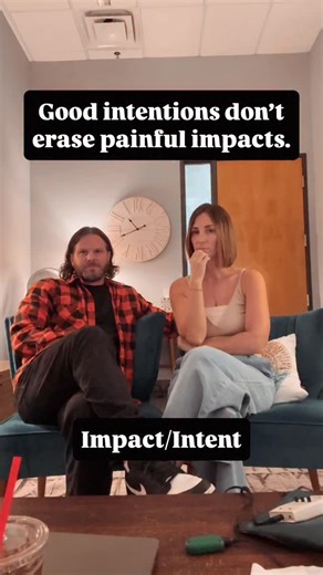 Clint Probst, LMSW-T on Instagram: "We often think that if our intentions were good, our words shouldn’t hurt. But here’s the hard truth: your partner doesn’t live with your intentions. They live with your impact. When we defend ourselves with “that’s not what I meant,” we’re trying to protect our innocence. It’s emotional immaturity’s reflex against shame. But in doing so, we leave our partner alone with their pain unseen, unheard, and dismissed. Emotional maturity flips the script. It says: “I