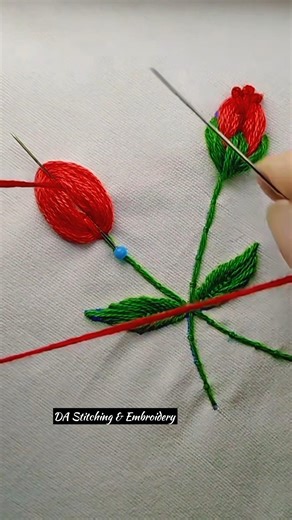 wow Amazing hand embroidery rose flower #handbroidery #handemboidery #embroidery #shorts