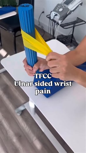 Rehabwithajay on Instagram: "Ulnar sided Wrist Pain? It Could Be a TFCC Injury Exercises explained on our stories this week!! The Triangular Fibrocartilage Complex (TFCC) helps stabilize your wrist. Injuries can happen from: Falls (sometimes with a distal radius fracture) Physical trauma Repetitive wrist use Age-related degeneration Symptoms to watch for: ❌Pain on the outside of the wrist ❌Swelling ❌Clicking or popping with movement ❌Limited range of motion ❌Difficulty gripping objects Early rec