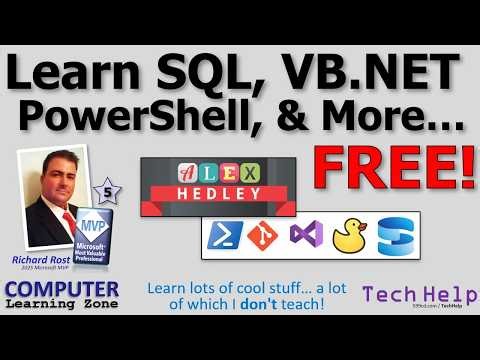 Learn SQL, VB.NET, PowerShell, Rubberduck, Github & More FREE - Alex Hedley Tech Tutorials