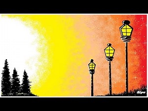 How to Draw - in computer| microsoft paint tutorial | ms paint | computer drawing | scenery drawing