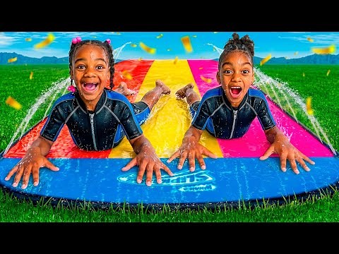 SLIP N SLIDE CHALLENGE WITH NOVA & AYLA