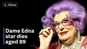 96K views · 2.5K reactions | The Australian comedian Barry Humphries, best known for the beloved characters Dame Edna Everage and Sir Les Patterson, has died aged 89. Kiran Moodley reports. | Channel 4 News | Facebook