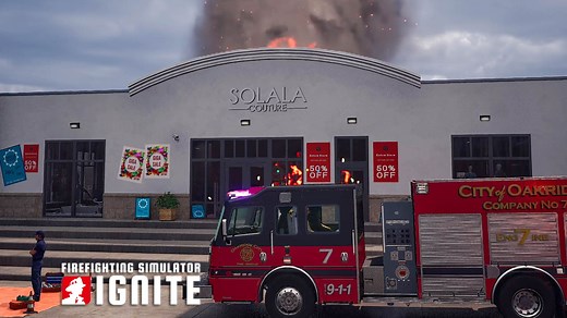 《消防模拟：火苗燃动》通过教程并出车扑灭服装店的火灾 - Firefighting Simulator: Ignite