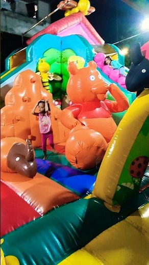Jumping to catch Winnie the Pooh's balloon
