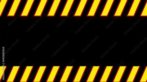 Barricade tape or warning tapes animation. moving warning caution tape. Animated on Under Construction. Animation warning line looping video,caution looping animation video.