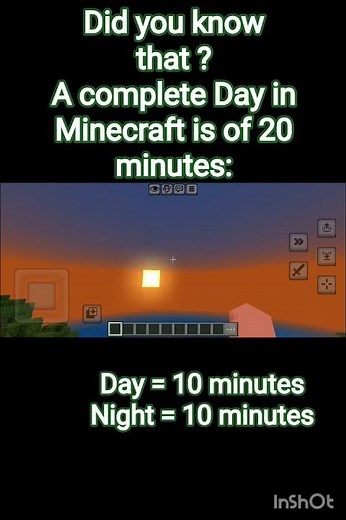 "Minecraft Day & Night Timelapse ⏳🌄🌙 Did You Know This? #minecraft #minecraftshorts #shorts #viral"
