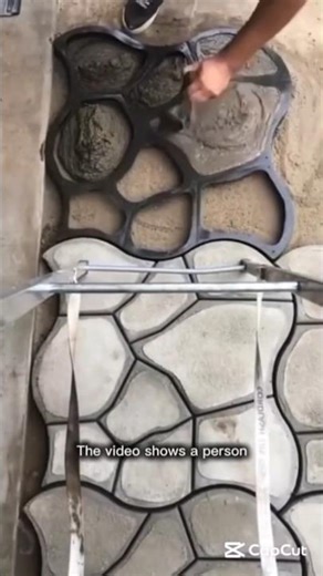Reusable Mold Magic:Laying a Seamless, Cobblestone-Look Concrete Path#Garden#PatioIdeas#WalkwayMold