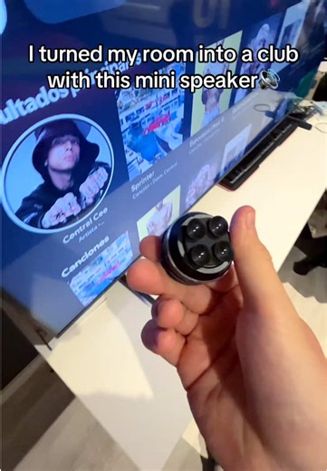 I didn’t know this mini speaker would sound so much it makes any place a music area #music #speaker #bluetooth #viral #fyp