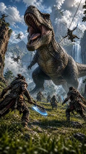 Giant T-Rex vs Human Army 🦖⚔️ Epic Battle You Won’t Believe! #shorts #viral