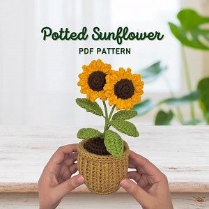 Crochet Potted Sunflower Pattern | Crochet Sunflower Pattern | Potted Sunflower | Crochet Flower Pattern - Etsy