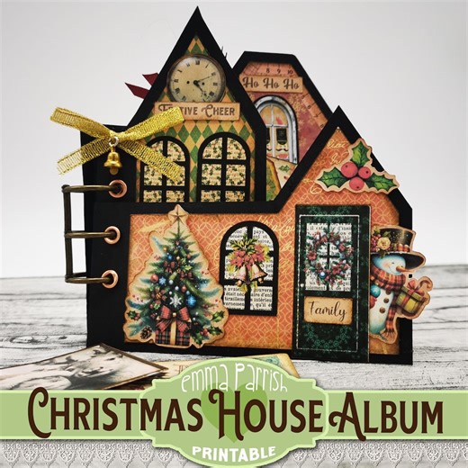 Christmas House Album, Memory Book, Junk Journal Printable, Digital Download, Cricut Tested, Video Tutorial, Victorian Photos, Festive Album - Etsy