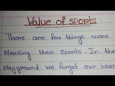 Value of sports. English paragraph writing. Essay writing on value of sports.