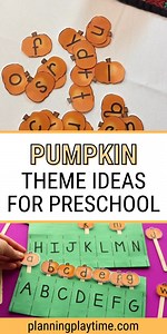 Dive into Fall with these darling Pumpkin learning activities. Little learners will practice Preschool skills such as patterns, counting, letters the alphabet, number recognition, shapes and more. This is a great opportunity for kids to make Fall a time for development and play. https://planningplaytime.com/product/pumpkin-theme-preschool/ | Planning Playtime - Learning Through Play