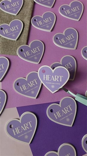 Let's make heart tags this Valentine's Day! 💜 #diy