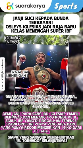 OSLEYS IGLESIAS, JANJI SUCI KEPADA BUNDA TERPENUHI. #shortsviral #shortsfeed #osleysiglesias #boxing