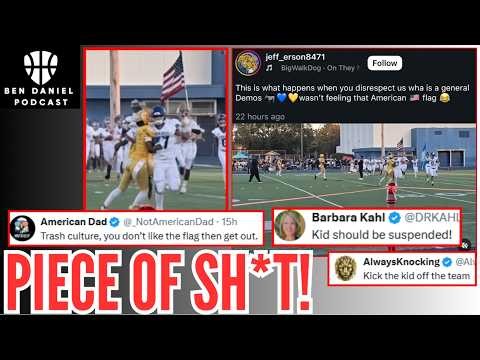 High School Player ASSAULTS Opposing Team For CARRYING AMERICAN FLAG! As Coaches Standby and WATCH!
