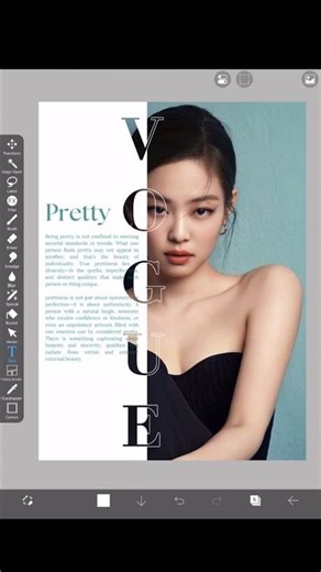 How to create a VOGUE Magazine Cover 🔥 [Ibispaint] #arttutorial #trending #vogue #shorts #photoshop