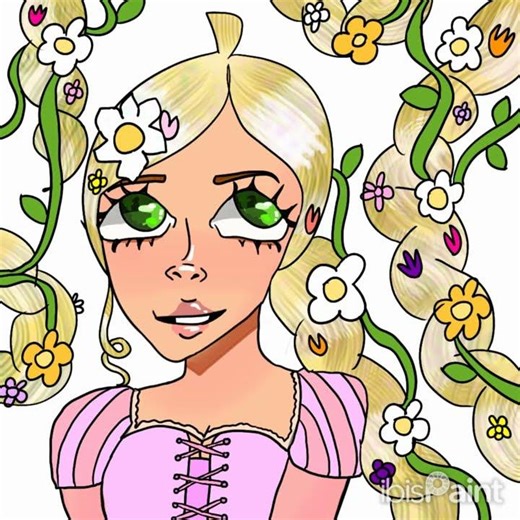 Speed Drawing Rapunzel ✏️👑 | Tangled Fan Art #shorts