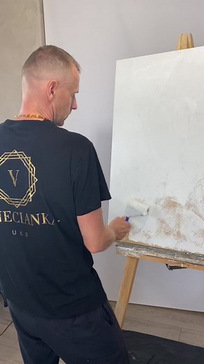 Textured Art Creation Process on Canvas