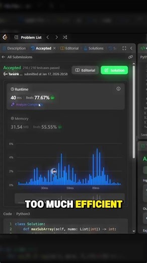 Maximum Subarray problem solved using Kadane's Algorithm | Leetcode | #python #coding #codewithharry