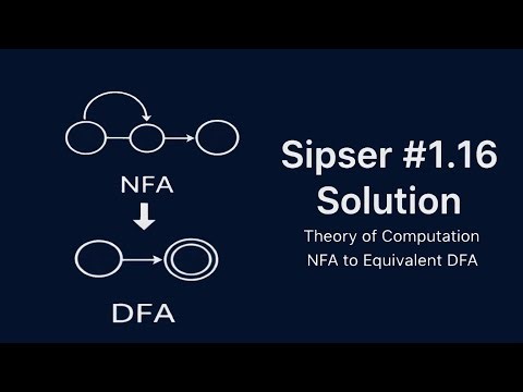 Solution to Sipser Exercise 1.16 | Theory of Computation | NFA to Equivalent DFA