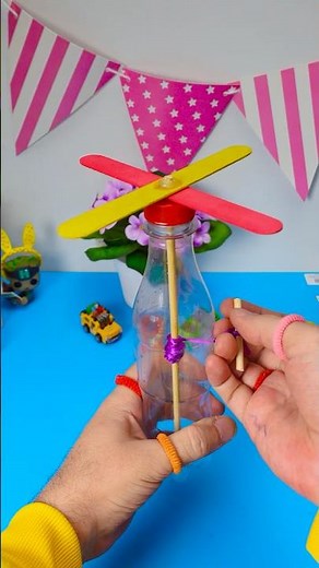 💨 DIY Fan Toy from Bottle & Sticks! #shorts #kids