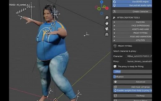 iBlender中文版插件MB-LAB 教程使用 blender 3d 和 mblab 免费（免费布料）为您的角色创建和调整（穿着）衣服Blender