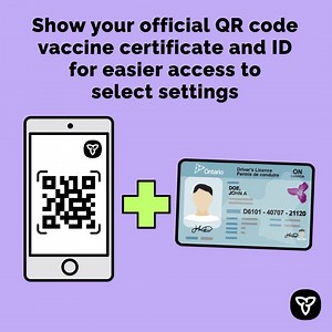 Your enhanced vaccine certificate with official QR code is now available, giving you easier access to places like restaurants, bars, cinemas and gyms that are using the Verify Ontario app. Save the official certificate to your mobile device, print it, or request a copy by calling 1-833-943-3900. | Ontario Ministry of Health