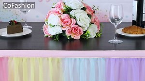 6FT Rainbow Tulle Table Skirts for Rectangle Tables or Round Table Cover with Skirt Princess Rainbow Ruffle Tulle Tutu TableSkirt for Baby Shower Girls Birthday Party Wedding Pastel Tutu Tablecloth