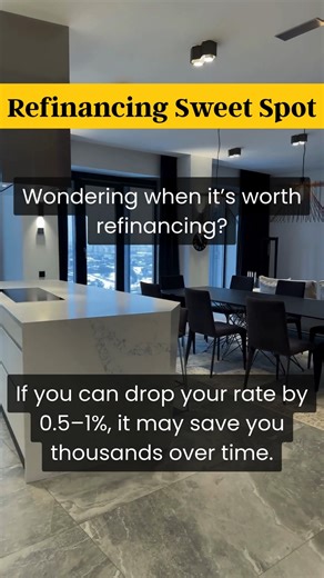 🎯🏡 Refi Sweet Spot — When Refinancing Actually Makes Sense • Current rate is significantly higher than market options • Monthly payment relief outweighs closing costs • You plan to stay in the home long enough to break even • Removing PMI or improving loan terms • Accessing equity for a strategic purpose The refi sweet spot isn’t about chasing rates — it’s about timing, math, and long-term goals lining up. At The Onyx Group Mortgage, we run the numbers to see if refinancing improves your posit