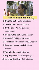 Sports idioms #idioms #idiomsinenglish #idiomsandphrases #idiomoftheday #englishidioms #vocabulary #dailyuseenglish #fbreelsvideo #dailyuseenglishwords #learnenglish | English by Siddharth