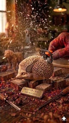 Chainsaw cuts a mini hedgehog Statue.#shorts