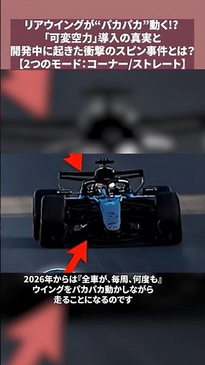 ウイングがパカパカ動く!?「可変空力」導入の真実と開発中に起きた衝撃のスピン事件とは？【2つのモード:コーナー/ストレート】 #f1 #f1shorts