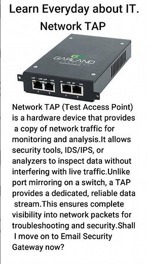Network TAP (Test Access Point) Explained for Beginners 🌐🔍 #shorts