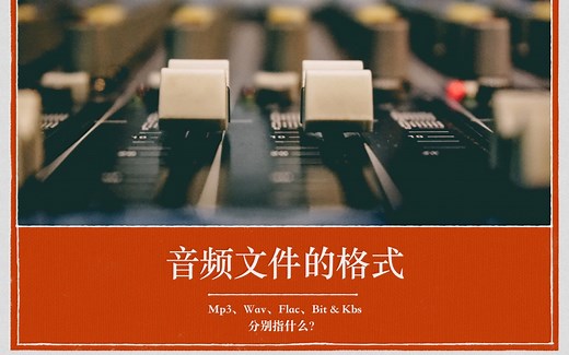 音频文件格式：WAV、MP3、Flac、Bit、Kbs分别指什么？Sam《音乐制作人全攻略》教程，有关音乐制作、作词作曲编曲录音混音母带处理