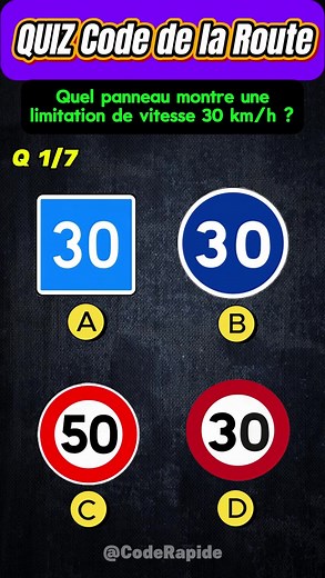 QUIZ Code de la Route 🚦🔥 Apprends le Code de la Route en toute simplicité avec @coderapide ! 📖✨ Des astuces, des quiz et des conseils pour réussir ton examen 🎯✅ Abonne-toi et prends la 💞❄️ | Bonneconduite