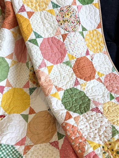 Patchwork Quilt Handmade Throw Pink Yellow Snowball Sewing Pattern Homemade Blanket Girls Bedspread Gift - Etsy