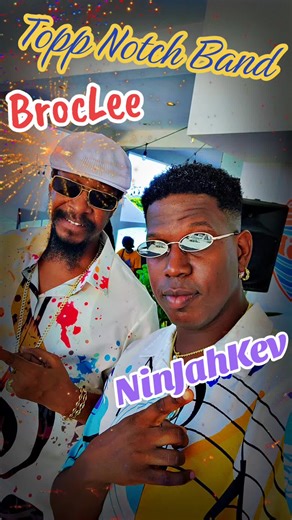 Deh Legendary BrocLee of Topp Notch Band,formally of the Legendary Nuff Pressue Band. And me NinJahKev of Topp Notch Band. Now you the 2 faces of the 4 voices of Topp Notch Band. Happy New Year, & let's keep the party & good times going. #ToppNotchBand #LoveAlone