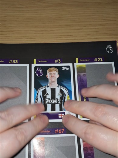 ASMR. Adding a player into my Topps Premier League Stickerbook until it is full. 2, Lewis Hall. #stickerbook #asmr #asmrfootball #topps #football