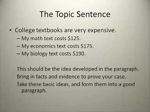 The Topic Sentence