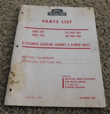 26-39 Vint Ford Industrial Engines Power Units Parts List 6 Cylinder Gas Engines | eBay