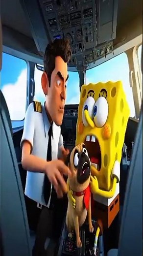 SpongeBob,s Pug's Was Thrown Out of the Plane, His Best Friend Patrick Saved Him#shorts